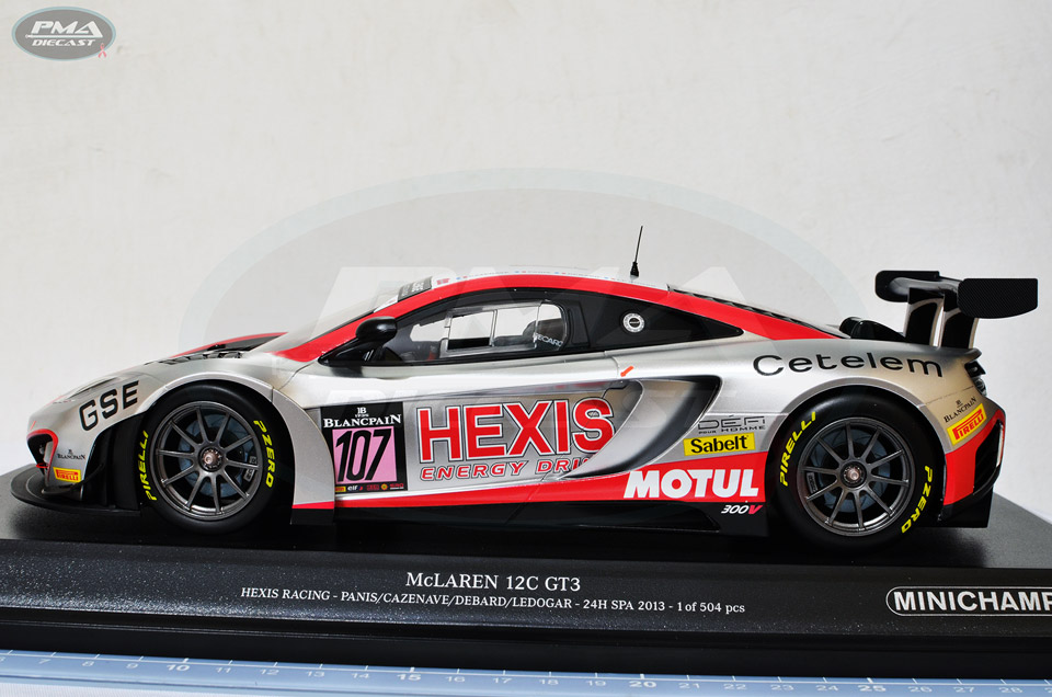 CÔME LEDOGAR, ERIC DEBARD, LAURENT CAZANAVE, OLIVIER PANIS 2013 HEXIS RACING MCLAREN MP4-12C GT3 1:18